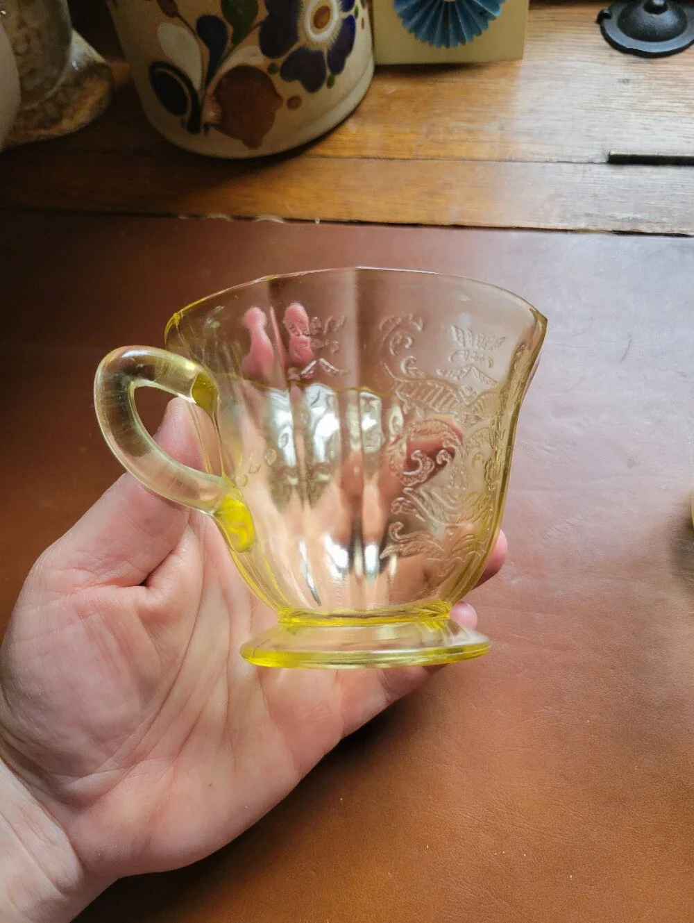 1930 MACBETH-EVANS YELLOW DEPRESSION GLASS CREAMERS